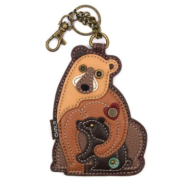 Chala Handbags and Clutches Mama and Baby Bear Keychain-Cutest Bruins Ever!  Vegan Leather